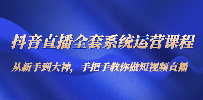 （4458期）抖音直播全套系统运营课程：从新手到大神，手把手教你做直播短视频-夜影资源