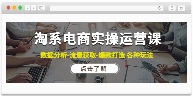 （4463期）淘系电商实操运营课：数据分析-流量获取-爆款打造 各种玩法（63节）-夜影资源