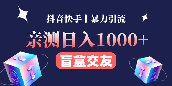 （4270期）亲测日收益1000+的交友盲盒副业丨有手就行的抖音快手暴力引流-夜影资源