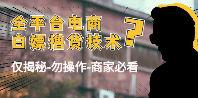 （4515期）外面收费2980的全平台电商白嫖撸货技术（仅揭秘-勿操作-商家必看）-夜影资源