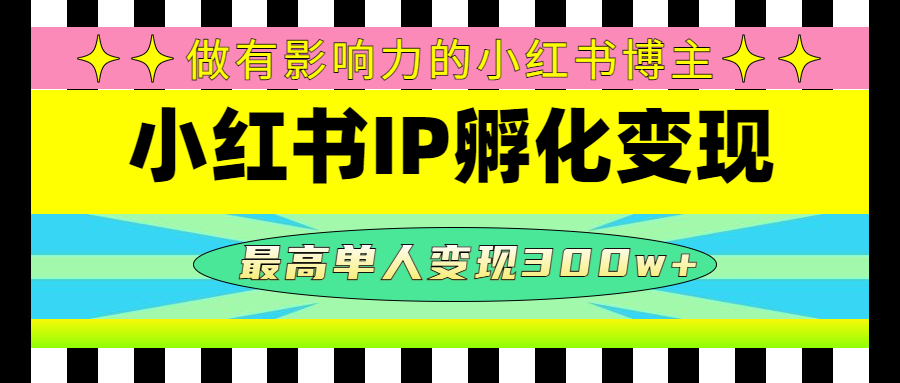 （4612期）某收费培训-小红书IP孵化变现：做有影响力的小红书博主，最高单人变现300w+-夜影资源