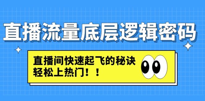 （4756期）直播流量底层逻辑密码：直播间快速起飞的秘诀，轻松上热门-夜影资源