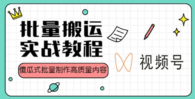 （4762期）视频号批量搬运实战赚钱教程，傻瓜式批量制作高质量内容【附视频教程+PPT】-夜影资源