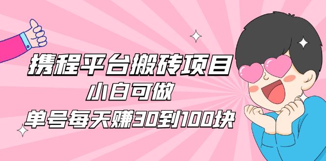 （4801期）2023携程平台搬砖项目，小白可做，单号每天赚30到100块钱还是很容易的-夜影资源