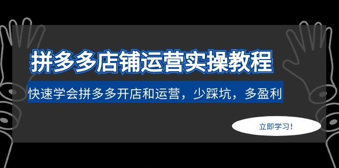 （4883期）拼多多店铺运营实操教程：快速学会拼多多开店和运营，少踩坑，多盈利-夜影资源