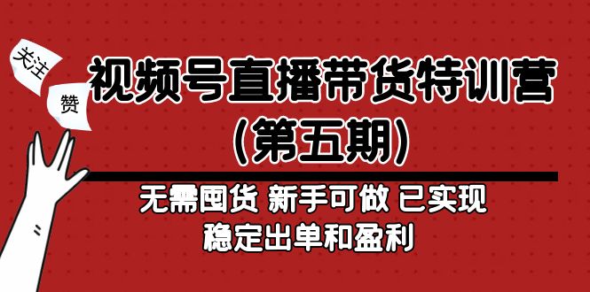 （4945期）视频号直播带货特训营（第五期）无需囤货 新手可做 已实现稳定出单和盈利-夜影资源