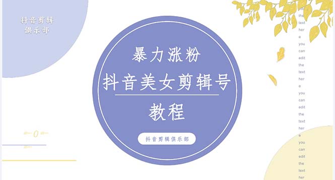 （5109期）抖音快手暴力涨粉美女混剪视频教程 百分百过原创图片教程 附带违规申诉方法-夜影资源