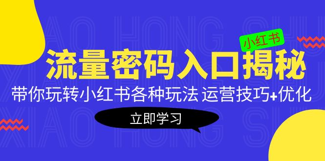 （5179期）小红书流量密码入口揭秘：带你玩转小红书各种玩法 运营技巧+优化！-夜影资源