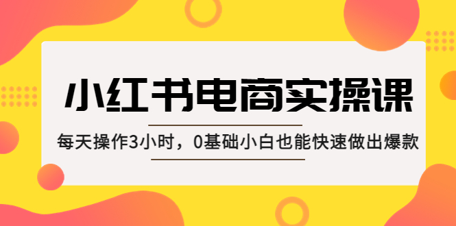 （5190期）小红书·电商实操课：每天操作3小时，0基础小白也能快速做出爆款！-夜影资源