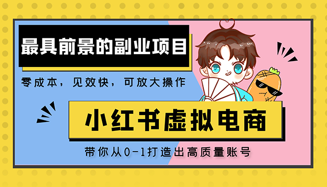 （5201期）小红书蓝海大市场虚拟电商项目，手把手带你打造出日赚2000+高质量红薯账号-夜影资源