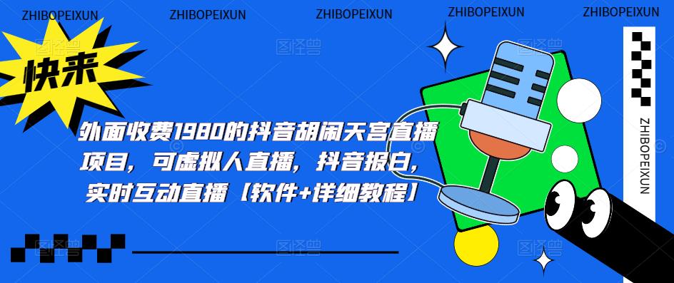 （5339期）抖音胡闹天宫直播项目，可虚拟人直播 抖音报白 实时互动直播【软件+教程】-夜影资源