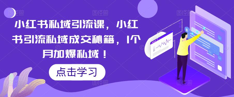（5352期）小红书私域引流课，小红书引流私域成交秘籍，1个月加爆私域！-夜影资源