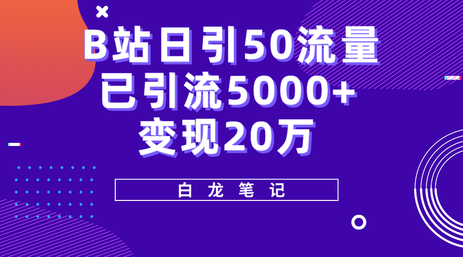 （5655期）B站日引50+流量，实战已引流5000+变现20万，超级实操课程。-夜影资源