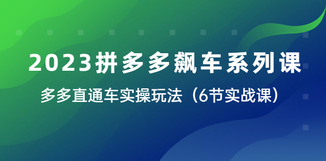 （6030期）2023拼多多飙车系列课，多多直通车实操玩法（6节实战课）-夜影资源