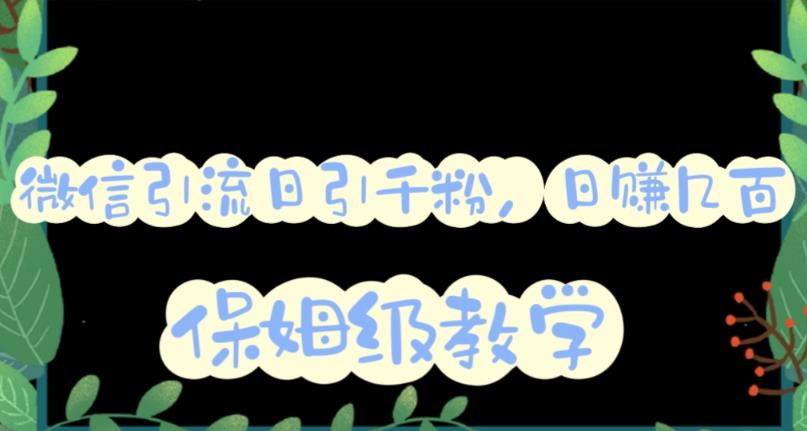 （6073期）微信互推圈半自动引流方案，矩阵操作日引千人思路【详细视频教程】-夜影资源