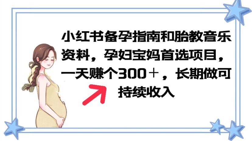 （6114期）小红书备孕指南和胎教音乐资料 孕妇宝妈首选项目 一天赚个300＋长期可做-夜影资源