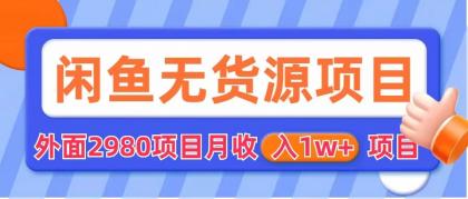 （6117期）闲鱼无货源项目 零元零成本 外面2980项目拆解-夜影资源