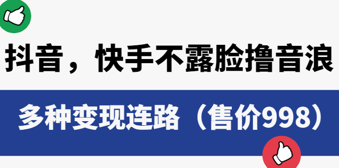 （6149期）抖音，快手不露脸撸音浪项目，多种变现连路（售价998）-夜影资源