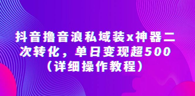 （6186期）抖音撸音浪私域装x神器二次转化，单日变现超500（详细操作教程）-夜影资源
