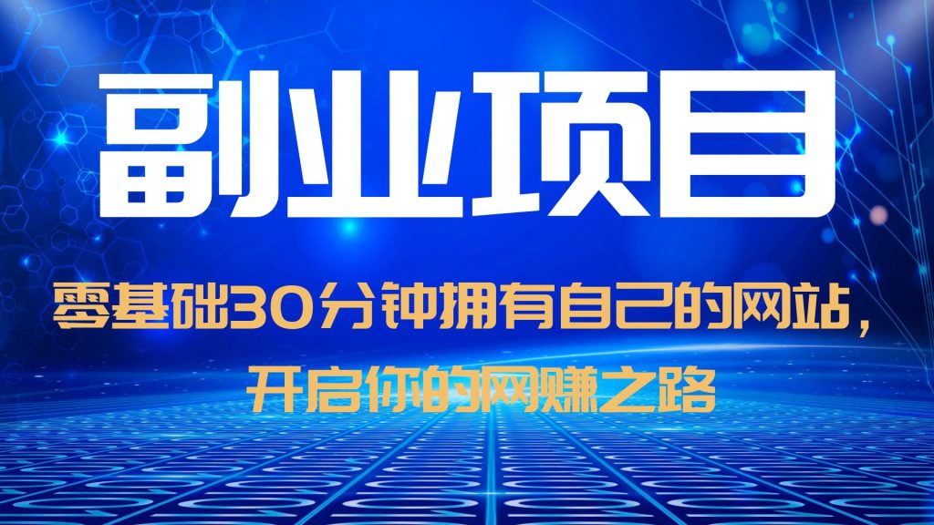 （6203期）零基础30分钟拥有自己的网站，日赚1000+，开启你的网赚之路（教程+源码）-夜影资源
