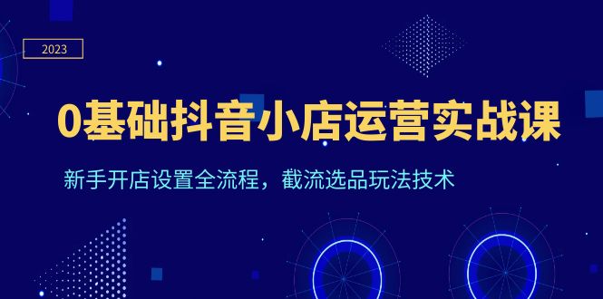 （6260期）0基础抖音小店运营实战课，新手开店设置全流程，截流选品玩法技术-夜影资源