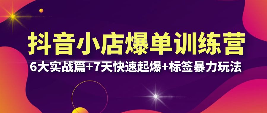 （6348期）抖音小店爆单训练营VIP线下课：6大实战篇+7天快速起爆+标签暴力玩法(32节)-夜影资源