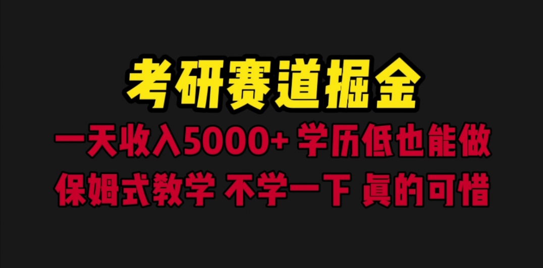 （6498期）考研赛道掘金，一天5000+学历低也能做，保姆式教学，不学一下，真的可惜-夜影资源