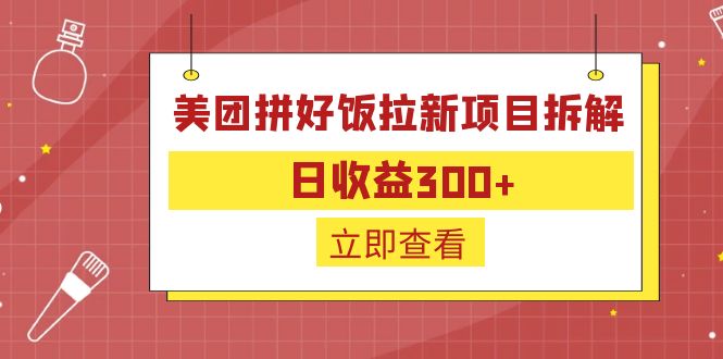 （6549期）外面收费260的美团拼好饭拉新项目拆解：日收益300+-夜影资源