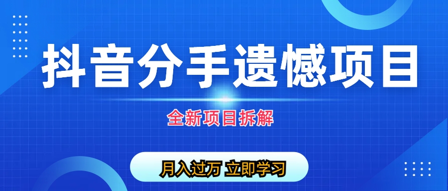 （6633期）自媒体抖音分手遗憾项目私域项目拆解-夜影资源