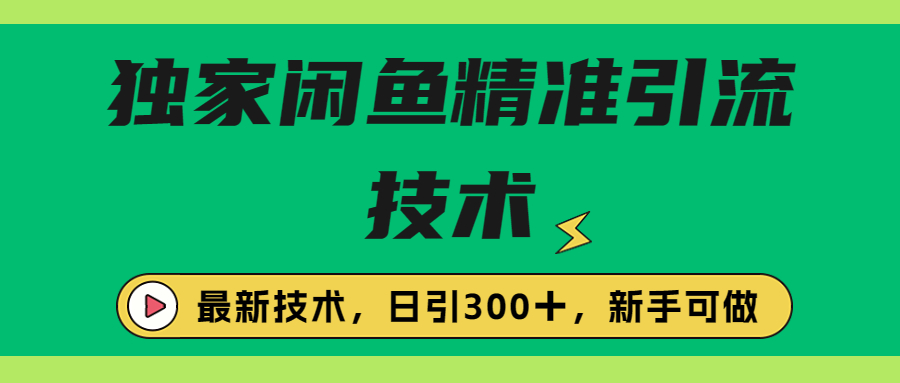 （6635期）独家闲鱼引流技术，日引300＋实战玩法-夜影资源