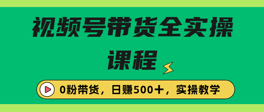 （6651期）收费1980的视频号带货保姆级全实操教程，0粉带货-夜影资源