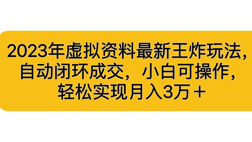 （6773期）2023年虚拟资料最新王炸玩法，自动闭环成交，小白可操作，轻松实现月入3…-夜影资源