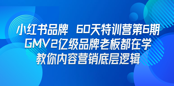 （6798期）小红书品牌 60天特训营第6期 GMV2亿级品牌老板都在学 教你内容营销底层逻辑-夜影资源