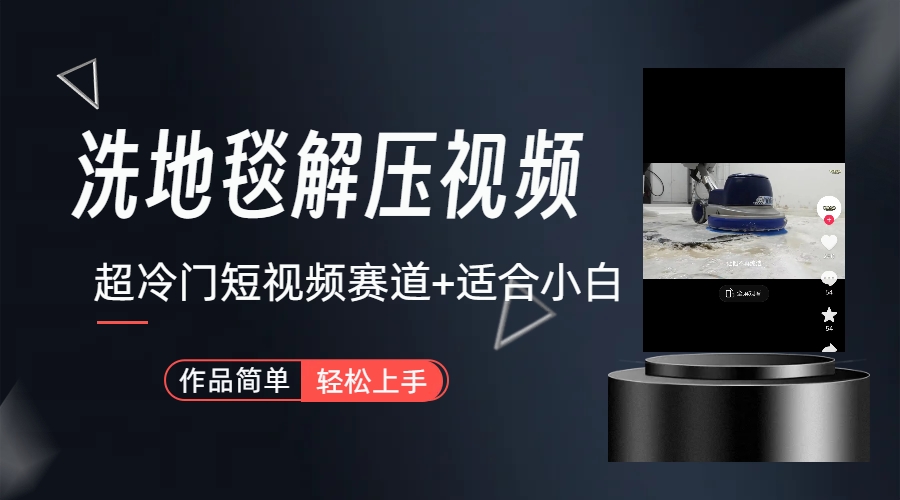（6938期）超冷门抖音短视频赛道-清洗地毯解压视频-简单无脑怼作品（教程+素材）-夜影资源