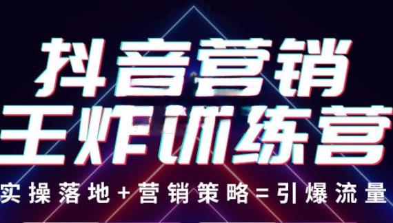 抖音营销王炸训练营，实操落地+营销策略=引爆流量（价值8960元）-夜影资源