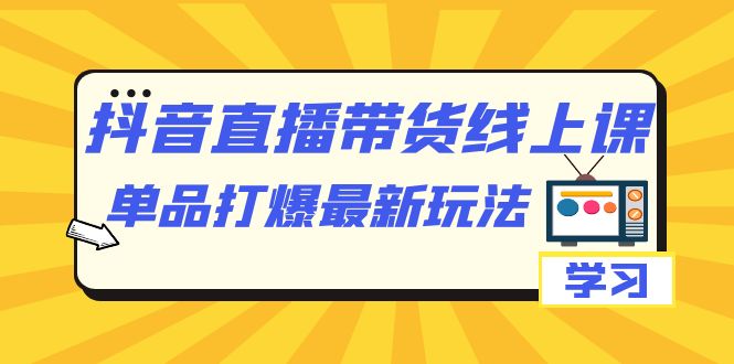 （7238期）抖音·直播带货线上课，单品打爆最新玩法（12节课）-夜影资源