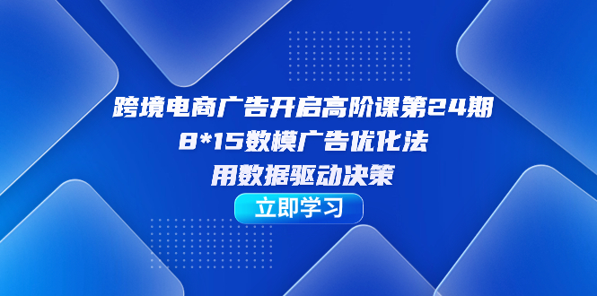 （7279期）跨境电商-广告开启高阶课第24期，8*15数模广告优化法，用数据驱动决策-夜影资源