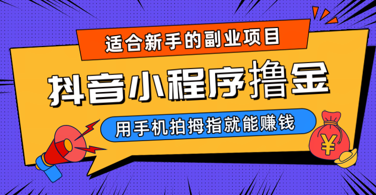 抖音小程序撸金项目，用手机每天拍个拇指挂载一下小程序就能赚钱-夜影资源