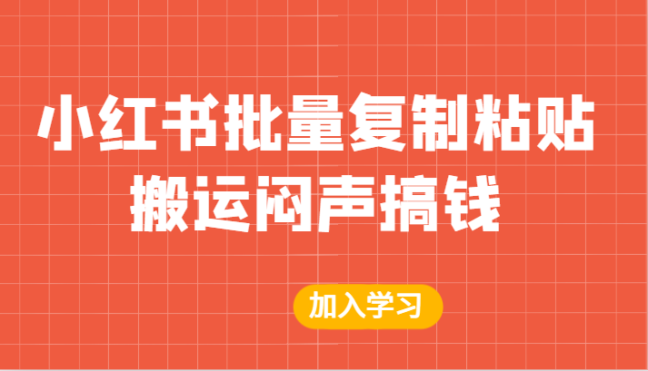 某公众号付费文章：小红书批量复制粘贴搬运闷声搞钱！-夜影资源