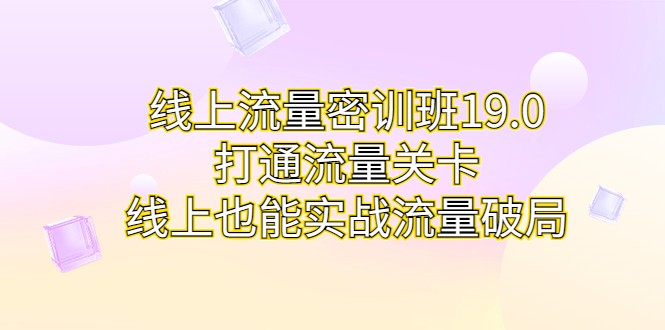 线上流量密训班19.0，打通流量关卡，线上也能实战流量破局-夜影资源
