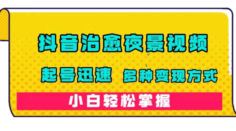 （7414期）抖音治愈系夜景视频，起号迅速，多种变现方式，小白轻松掌握（附120G素材）-夜影资源