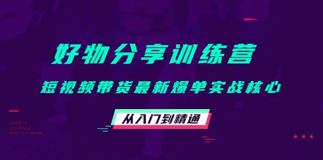 好物分享训练营：短视频带货最新爆单实战核心，从入门到精通-夜影资源