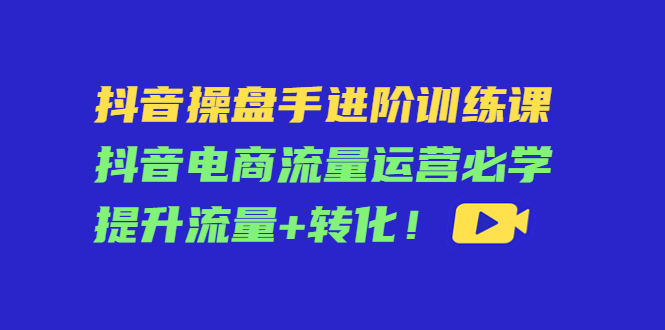 抖音操盘手进阶训练课：抖音电商流量运营必学，提升流量+转化-夜影资源