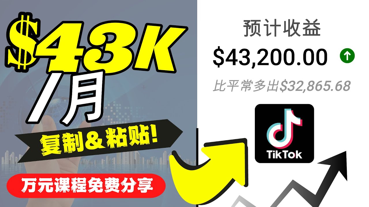 2022抖音国际版Tiktok赚钱项目：每天上传一个视频就轻松月入$43200-夜影资源