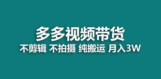（7512期）【蓝海项目】多多视频带货，纯搬运一个月搞了5w佣金，小白也能操作【揭秘】-夜影资源