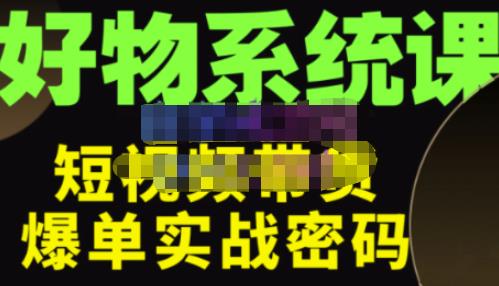 大嘴·好物短视频带货解析，学完你将懂的短视频带货底层逻辑，做出能表现的短视频-夜影资源