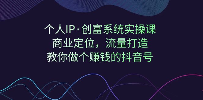 个人IP·创富系统实操课：商业定位，流量打造，教你做个赚钱的抖音号-夜影资源