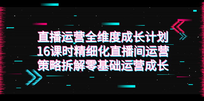 （7582期）直播运营-全维度 成长计划，16课时精细化直播间运营策略拆解零基础运营成长-夜影资源