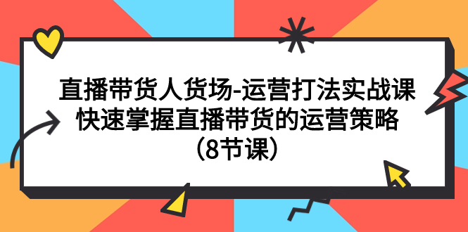 （7672期）直播带货人货场-运营打法实战课：快速掌握直播带货的运营策略（8节课）-夜影资源
