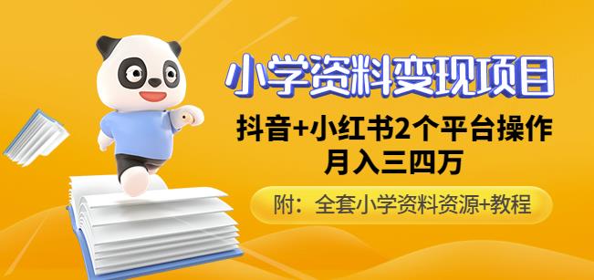 唐老师小学资料变现项目，抖音+小红书2个平台操作，月入数万元（全套资料+教程）-夜影资源